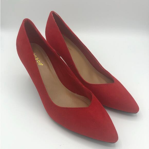 Bamboo Desiree Red Heels | Women's Size 8 - Picture 1 of 7